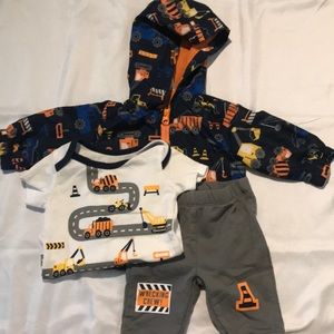 0-3 Months Jacket Shirt & Pants Set